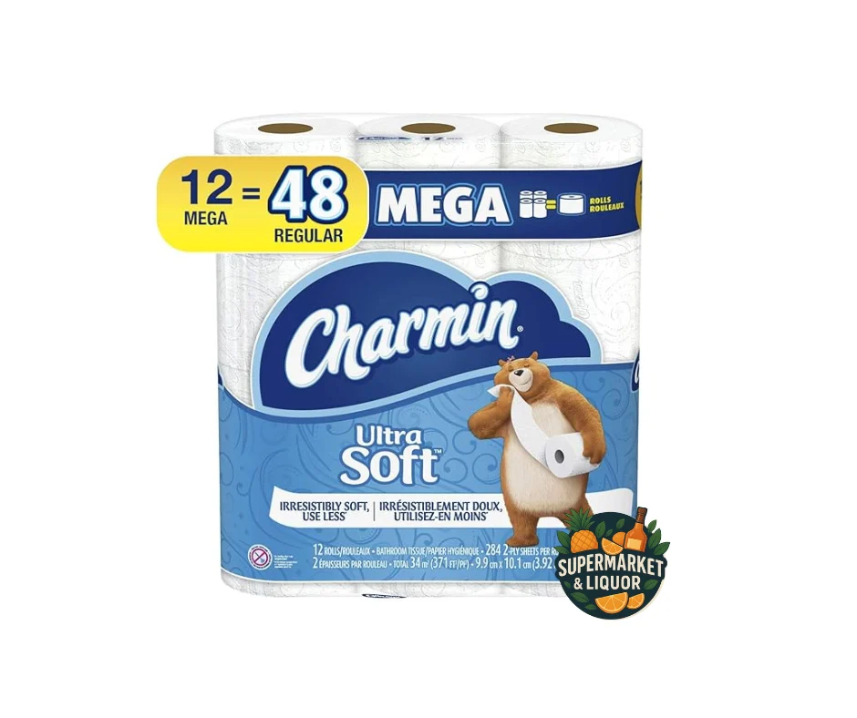 Charmin Ultra Soft Toilet Paper (12 Mega Rolls) – $12.99